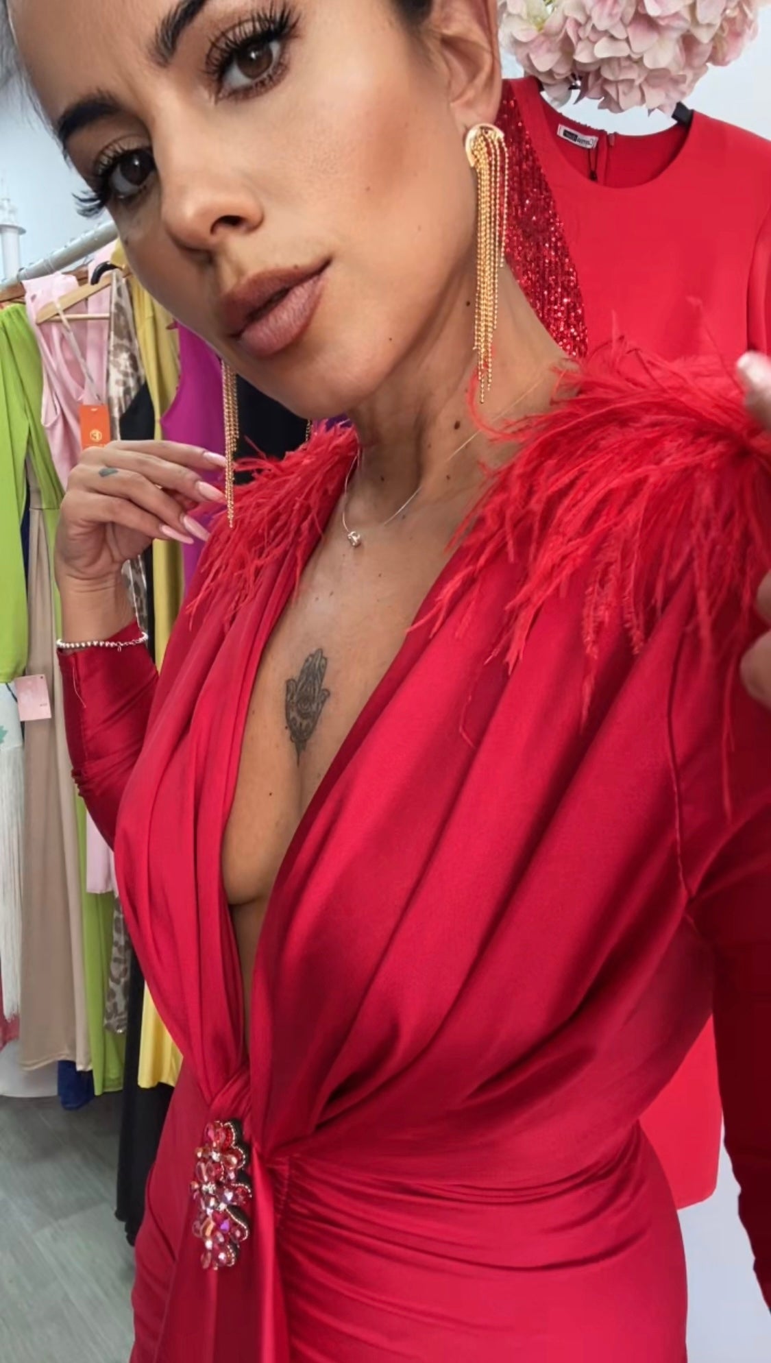 VESTIDO CARINA ROJO TINTO