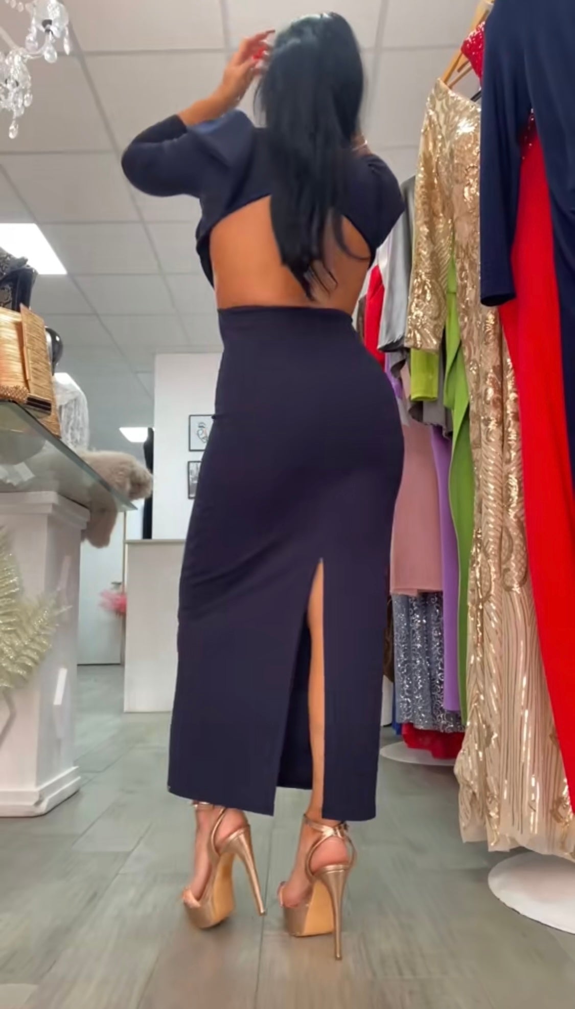 VESTIDO LEA AZUL MARINO