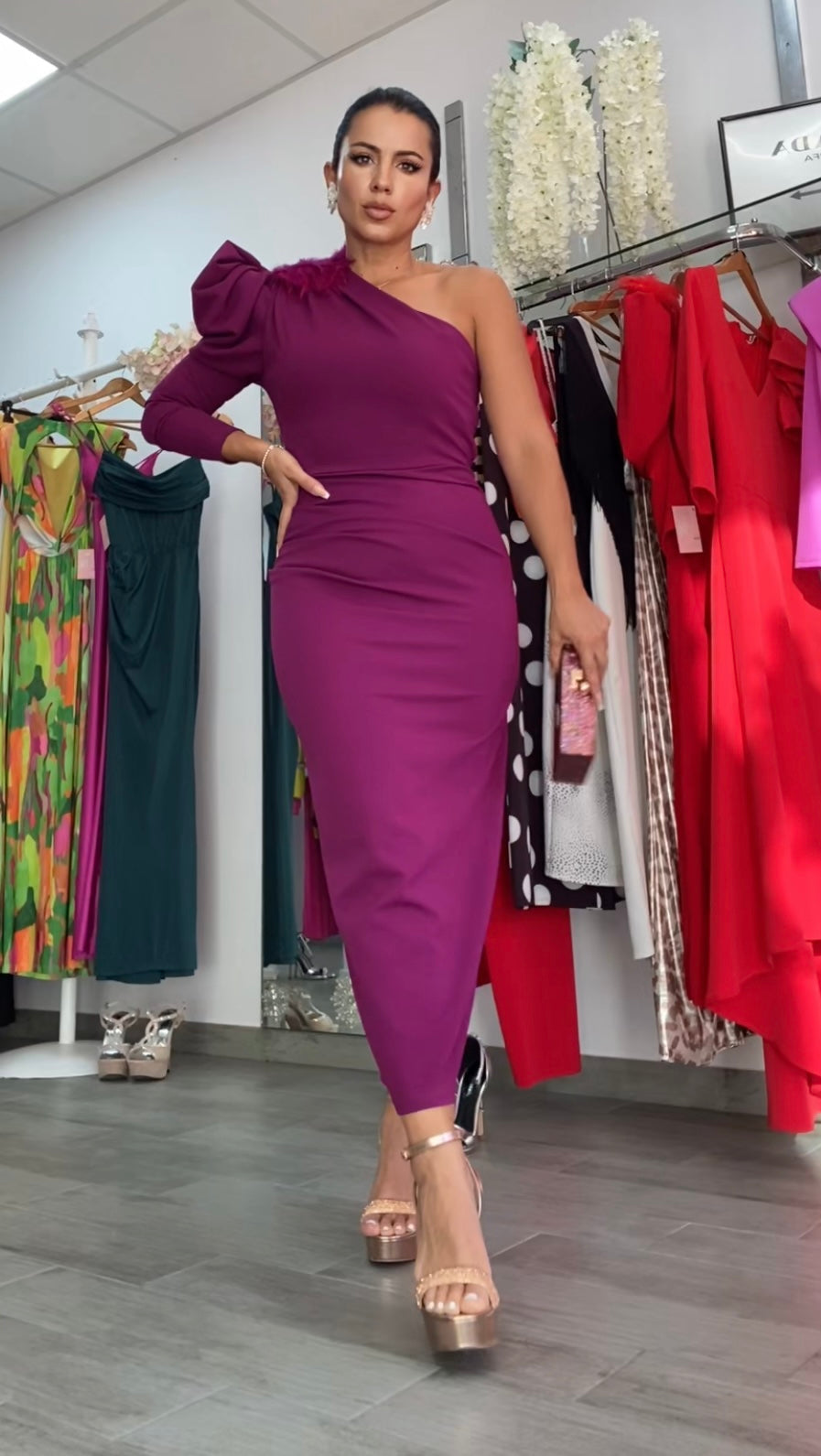 VESTIDO IVONE BORGOÑA
