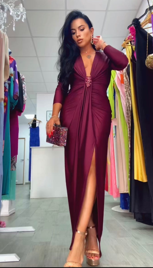 VESTIDO TIFANI BORGOÑA