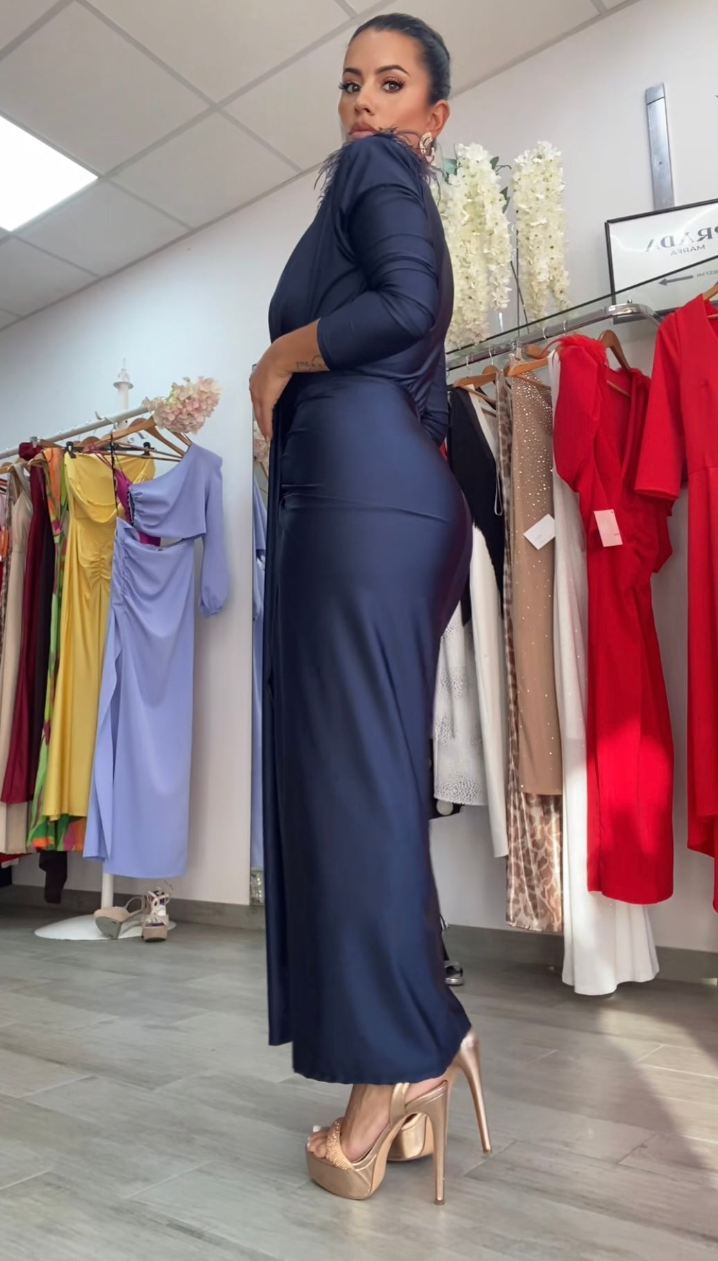 VESTIDO CARINA AZUL MARINO