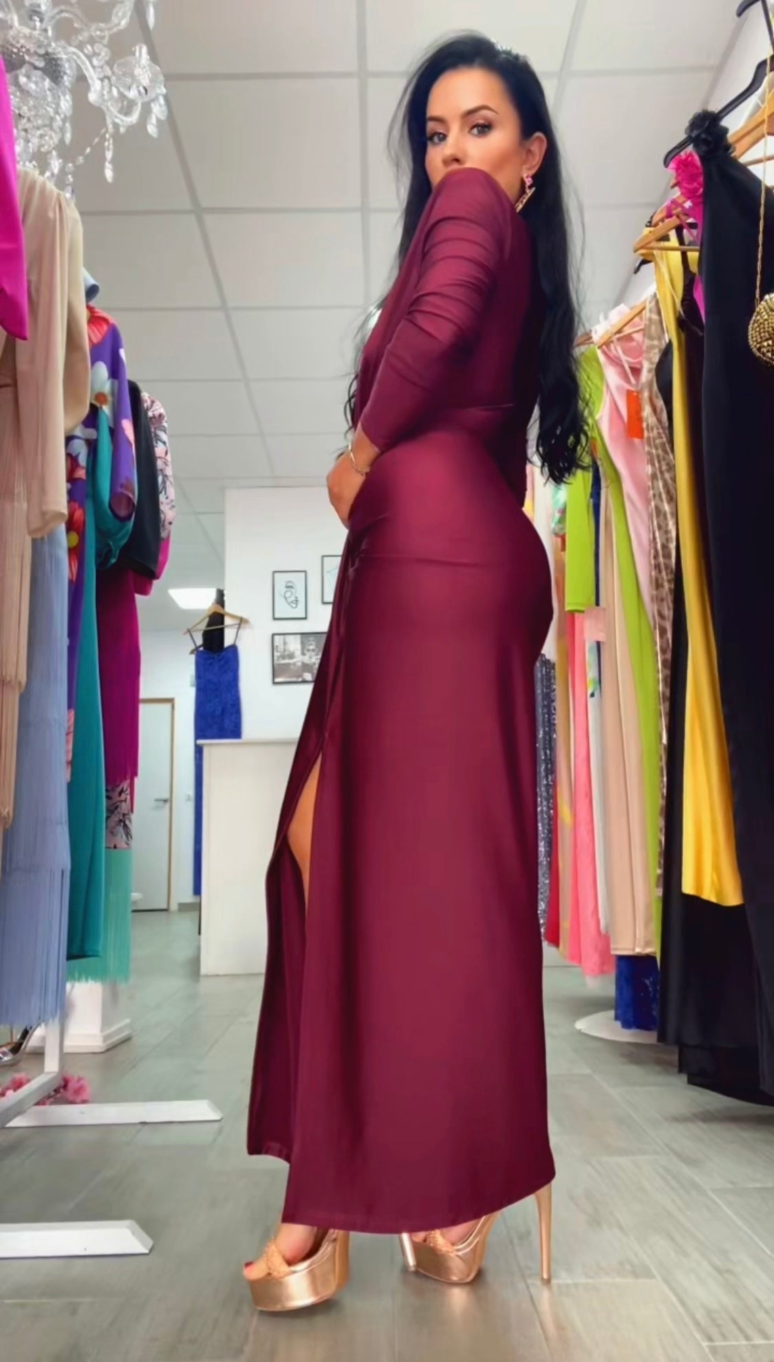 VESTIDO TIFANI BORGOÑA