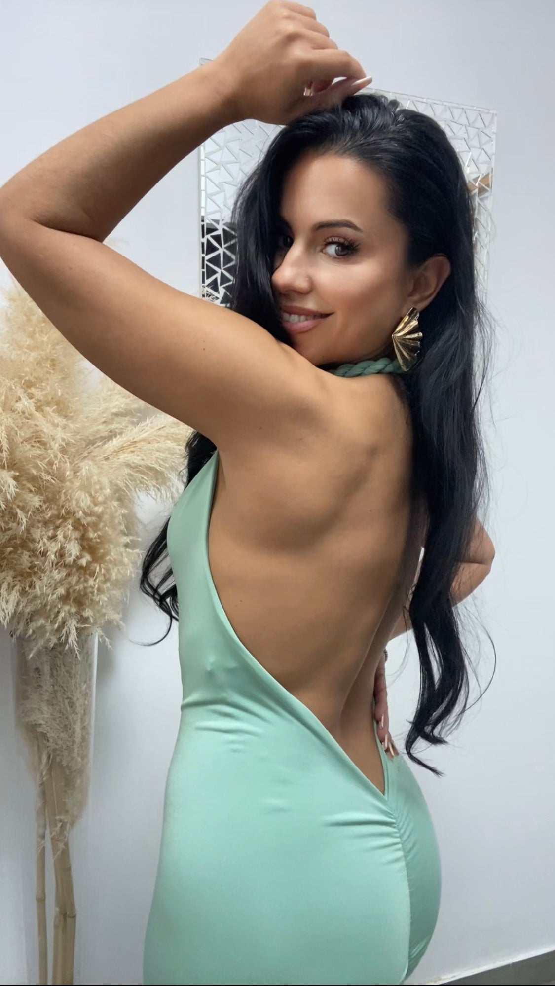 VESTIDO TRENZADO VERDE MENTA