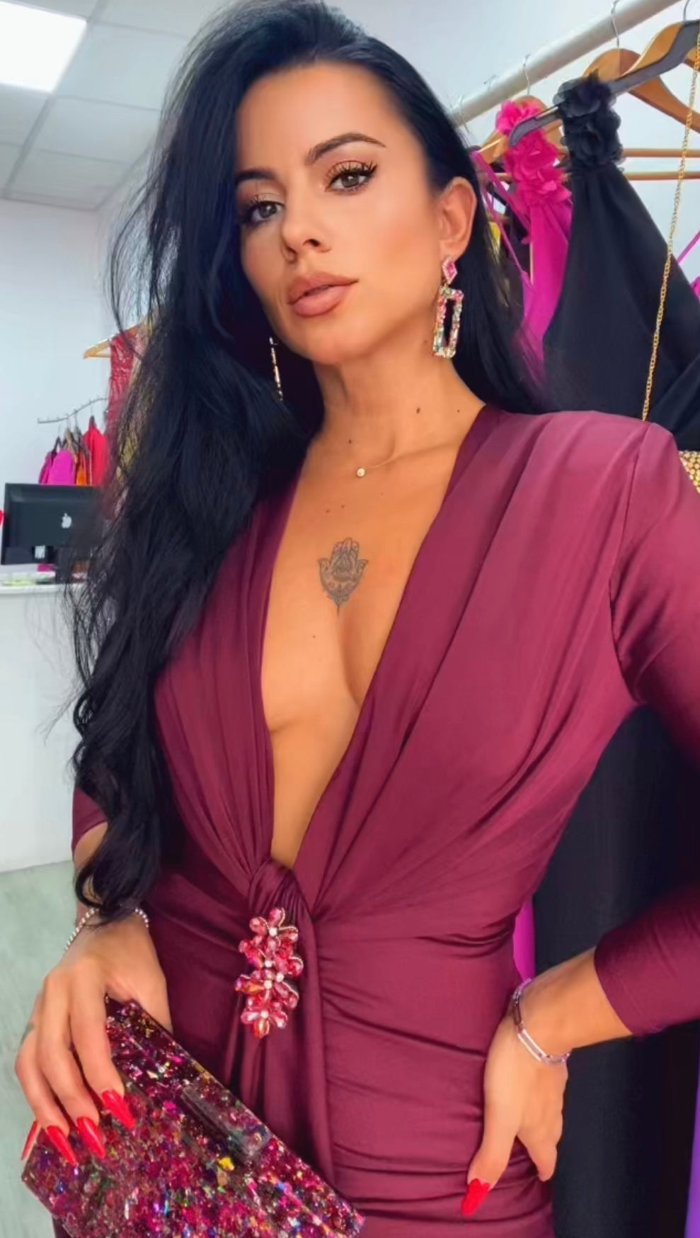 VESTIDO TIFANI BORGOÑA
