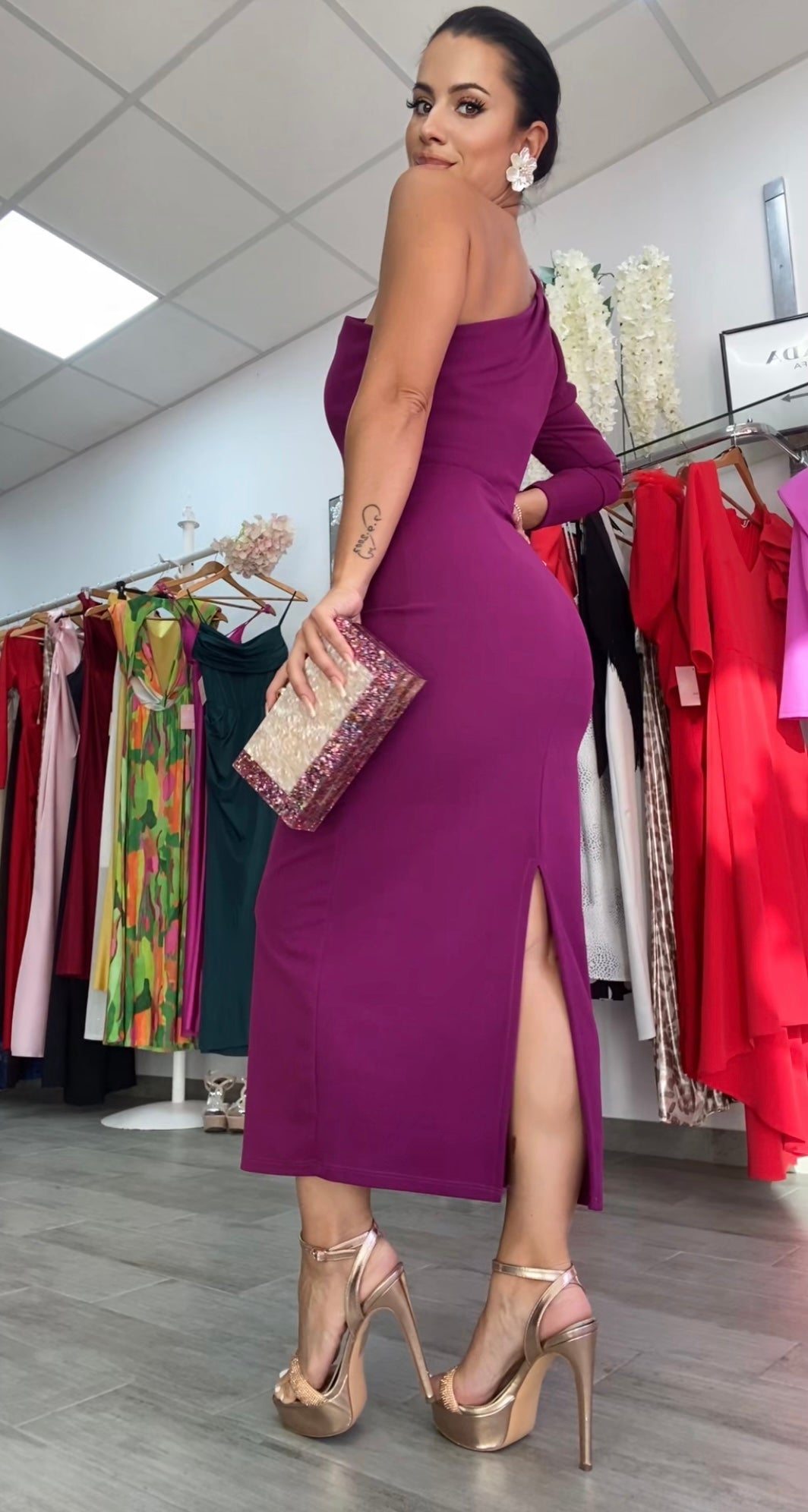 VESTIDO IVONE BORGOÑA