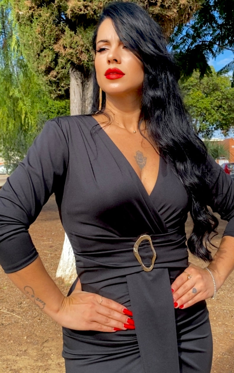 VESTIDO HEBILLA NEGRO