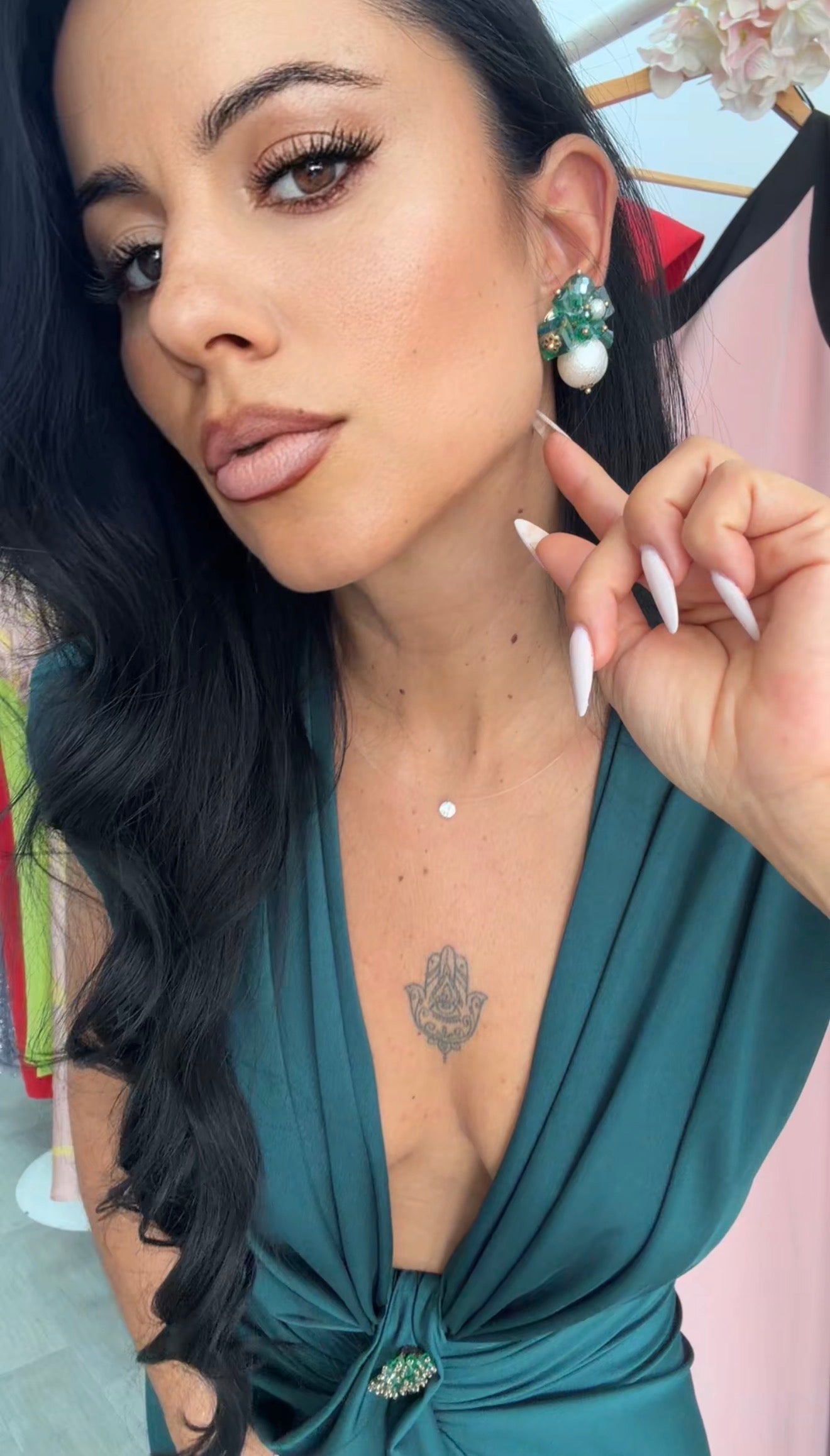 PENDIENTE PERLA ESMERALDA