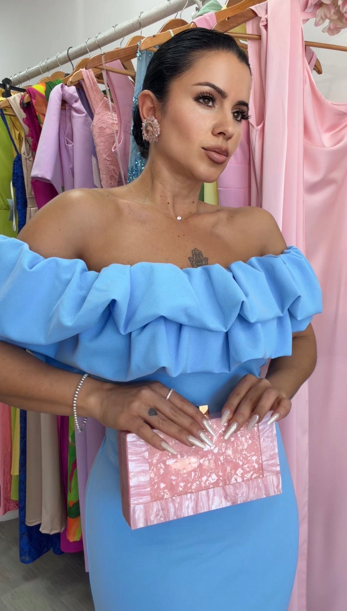 VESTIDO MÉXICO AZUL CIELO