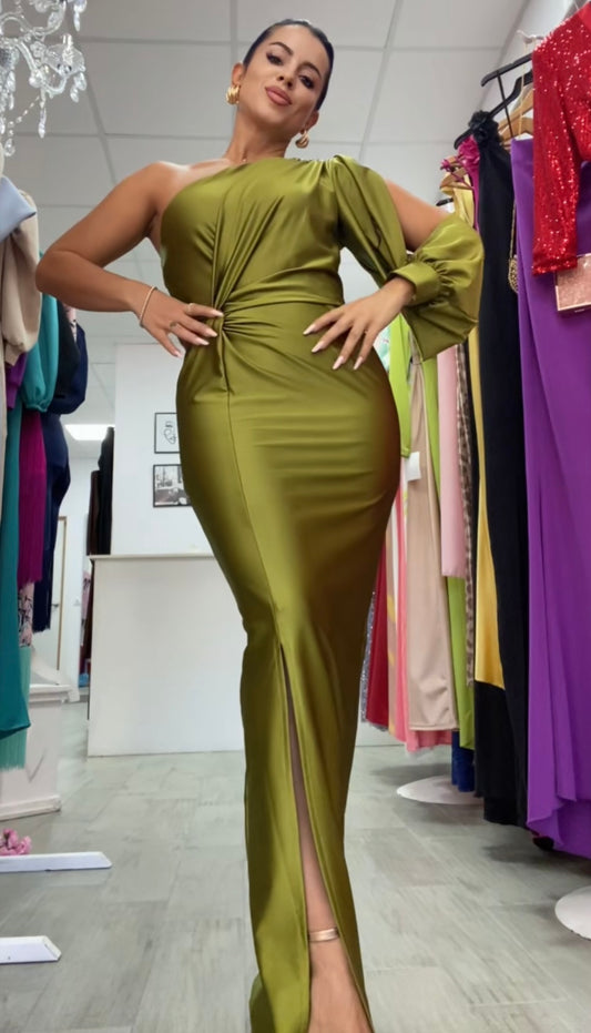VESTIDO EGIPTO VERDE OLIVA
