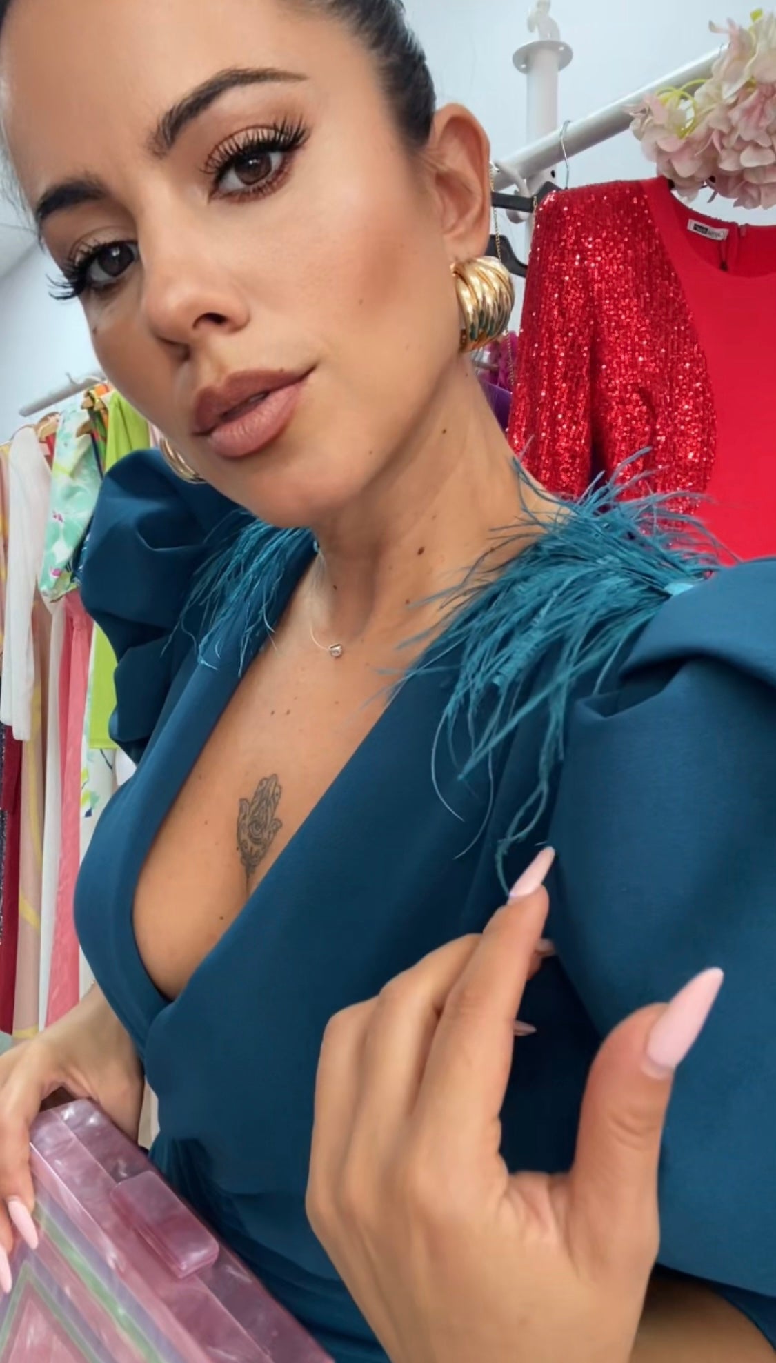 VESTIDO BELA AZUL PETRÓLEO