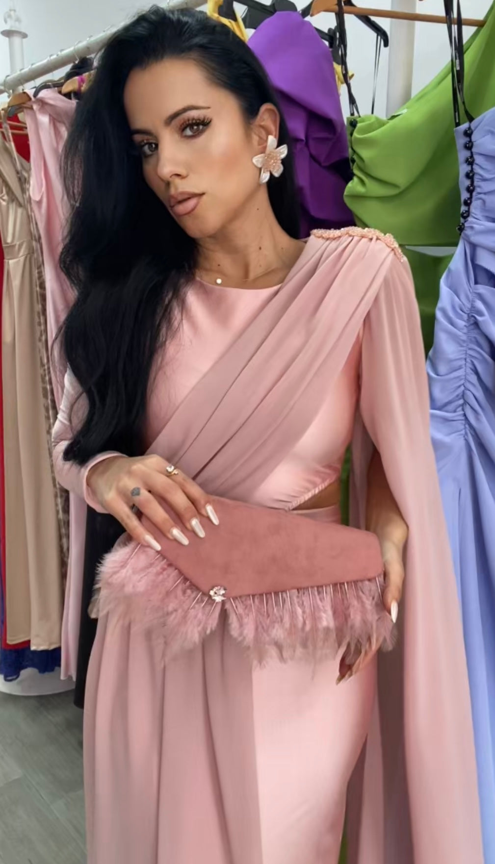 VESTIDO EGIPCIO ROSA MAQUILLAJE