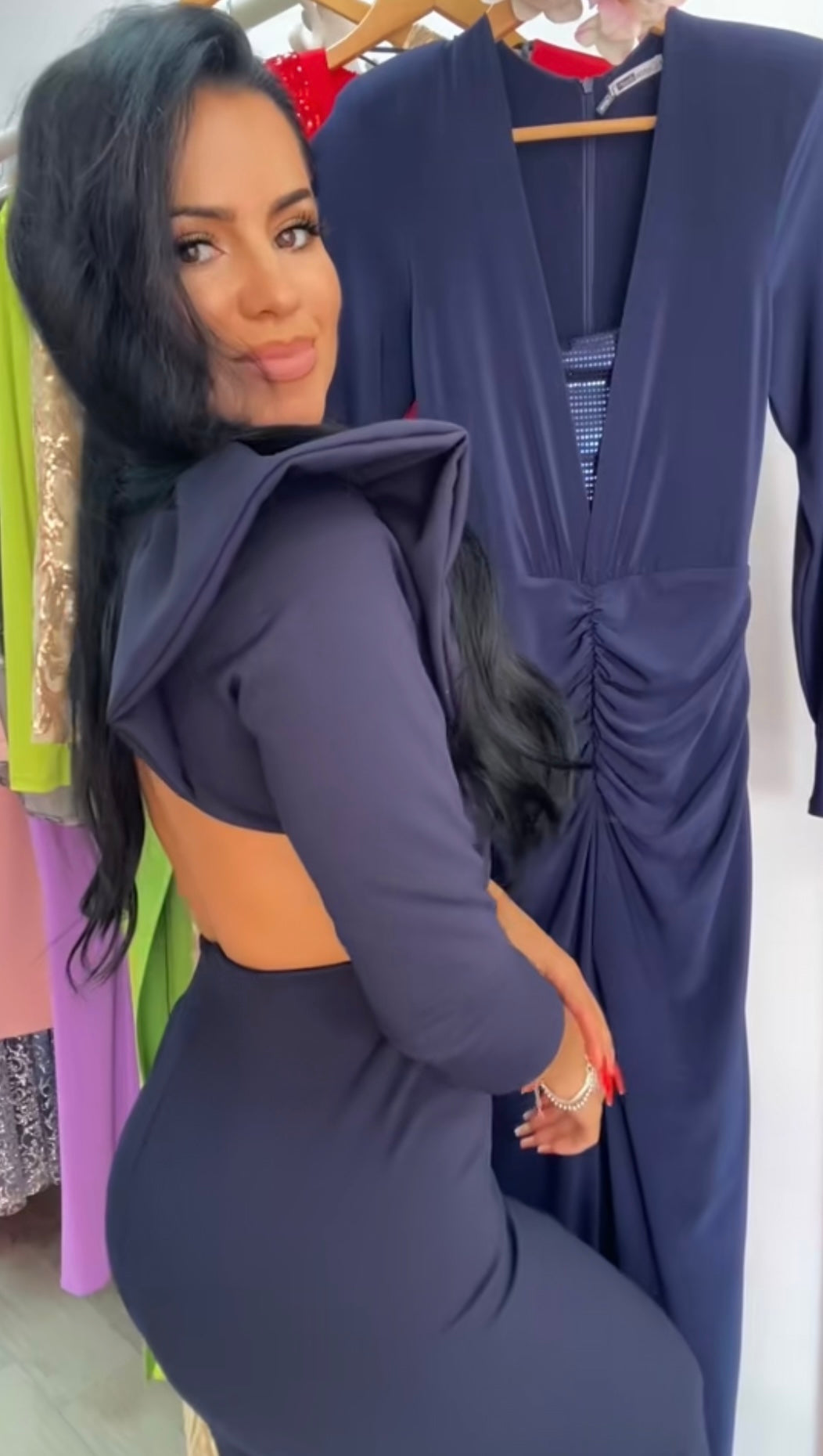 VESTIDO LEA AZUL MARINO