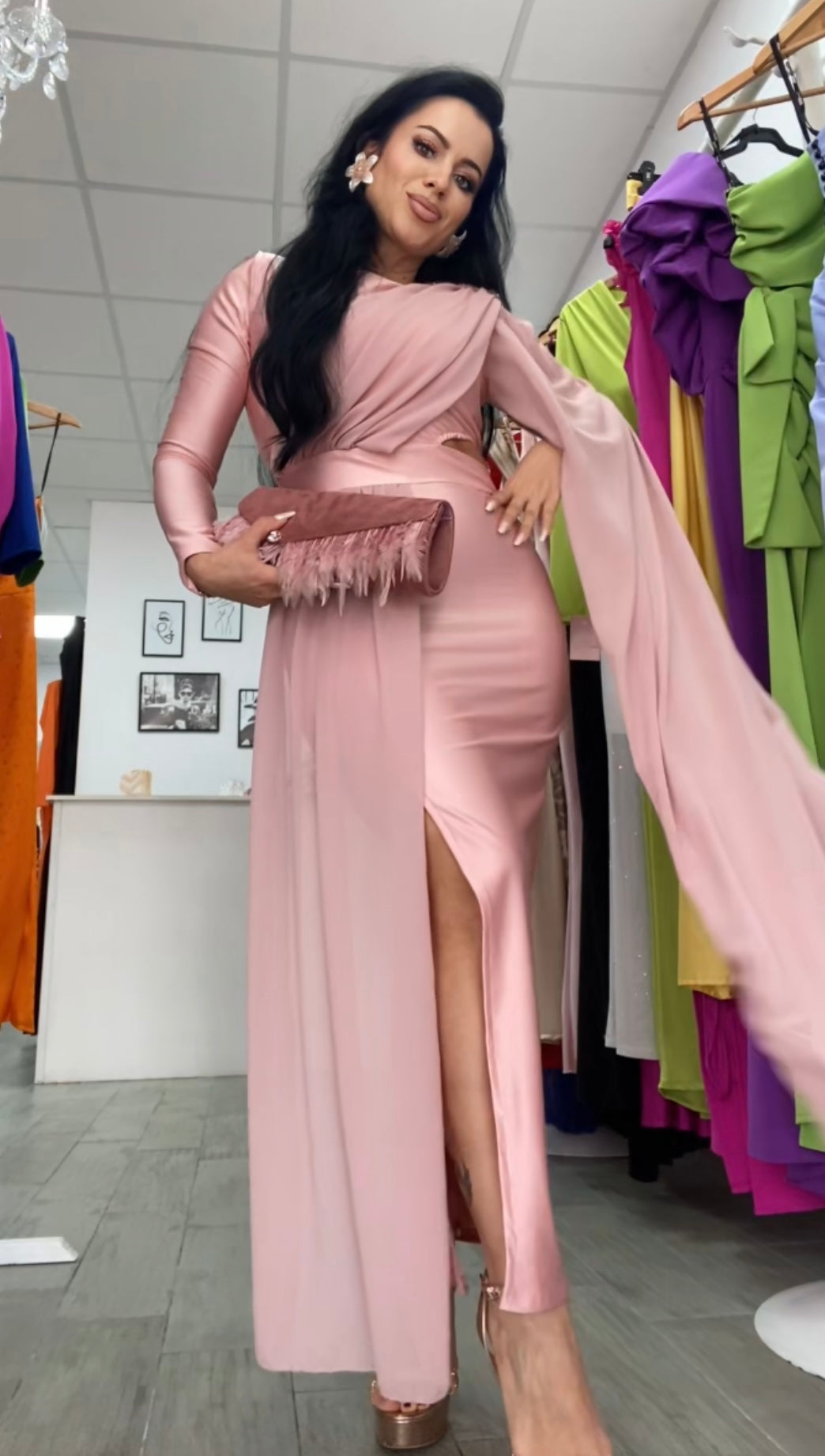 VESTIDO EGIPCIO ROSA MAQUILLAJE