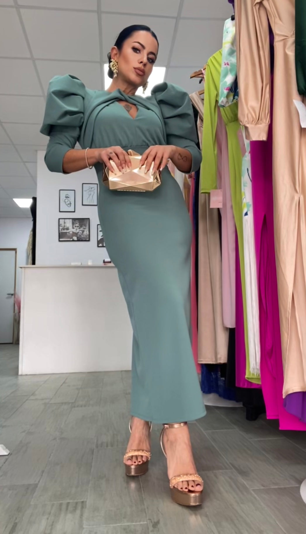 VESTIDO CARLOTA VERDE MENTA