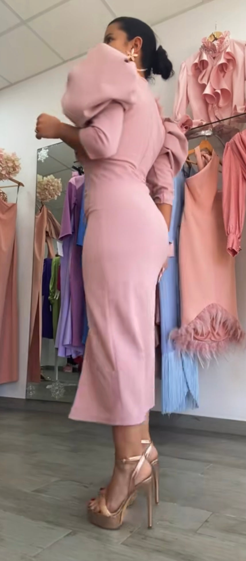 VESTIDO BELA ROSA EMPOLVADO