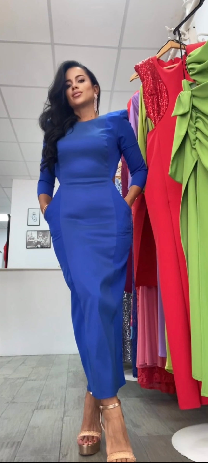 VESTIDO CARMIN AZUL