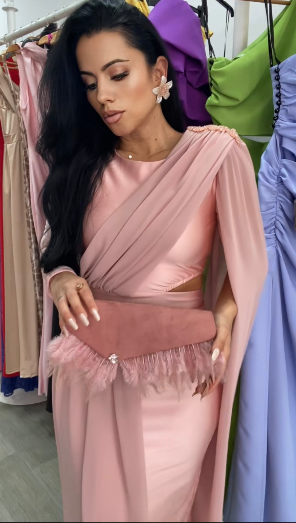 VESTIDO EGIPCIO ROSA MAQUILLAJE