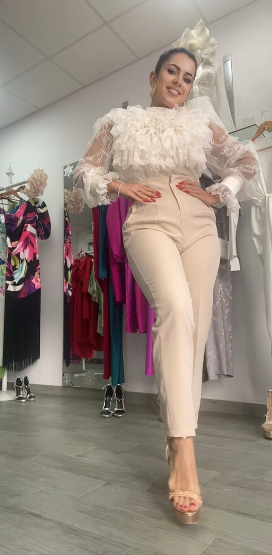 PANTALÓN PINZA BEIGE