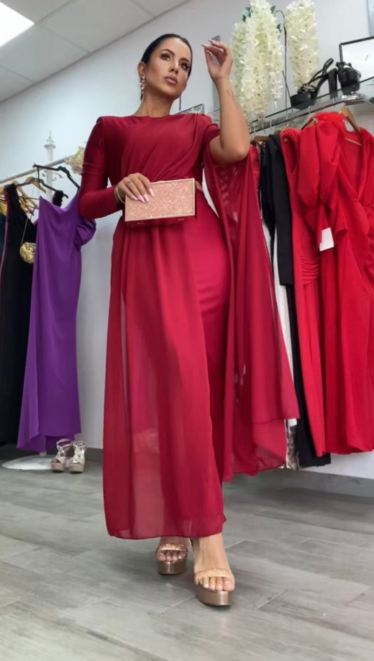 VESTIDO EGIPCIO BURDEOS