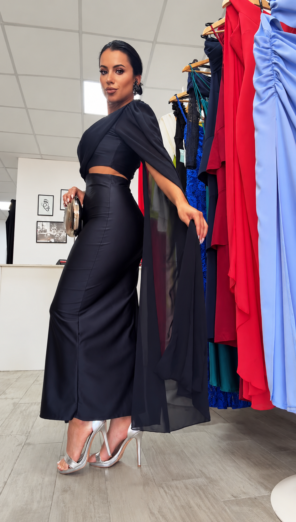 VESTIDO EGIPCIO AZUL MARINO