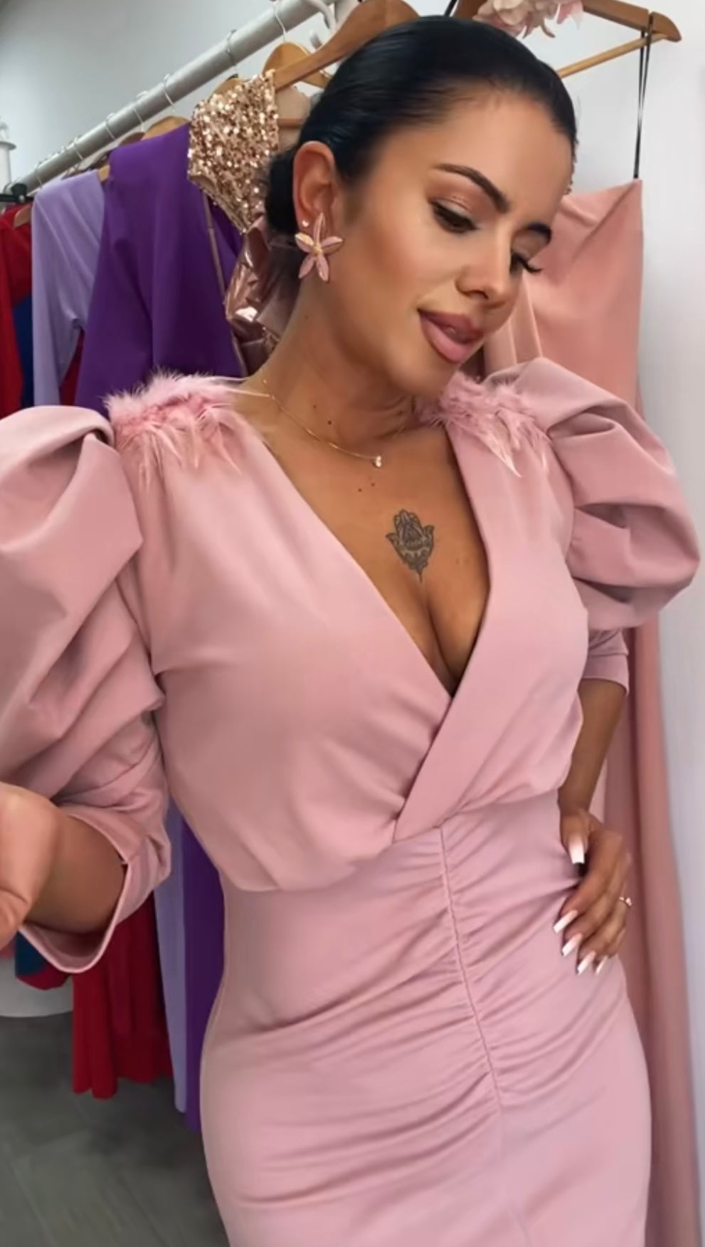 VESTIDO BELA ROSA EMPOLVADO