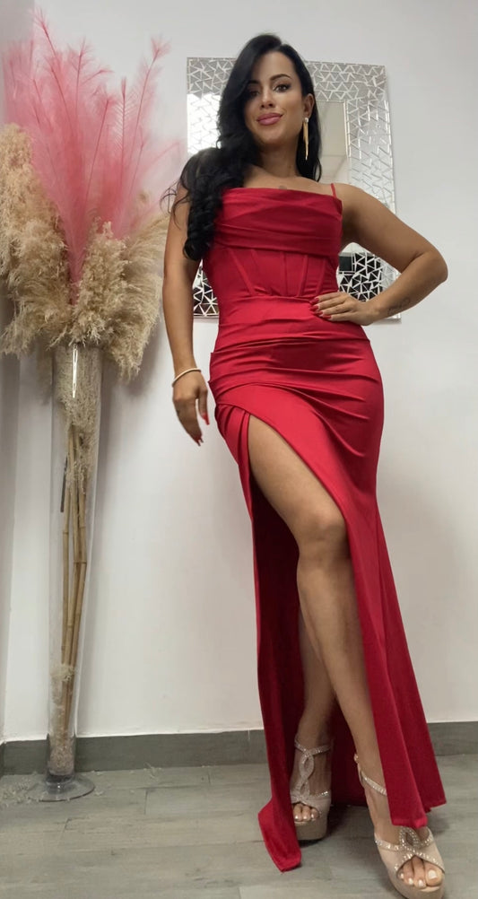 VESTIDO YASMINA ROJO VINO