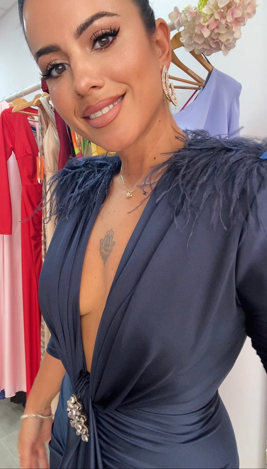 VESTIDO CARINA AZUL MARINO