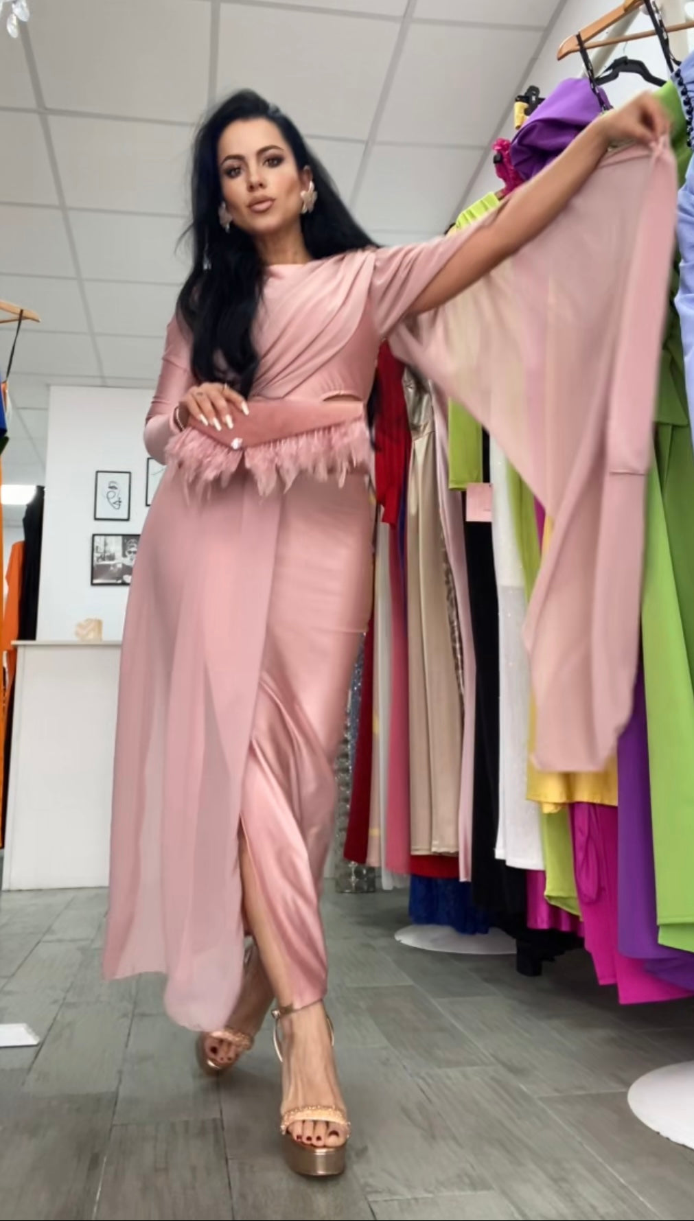 VESTIDO EGIPCIO ROSA MAQUILLAJE