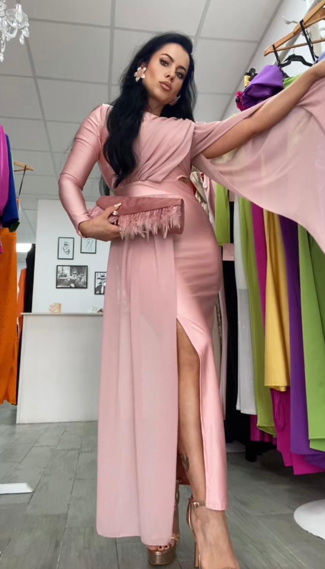 VESTIDO EGIPCIO ROSA MAQUILLAJE