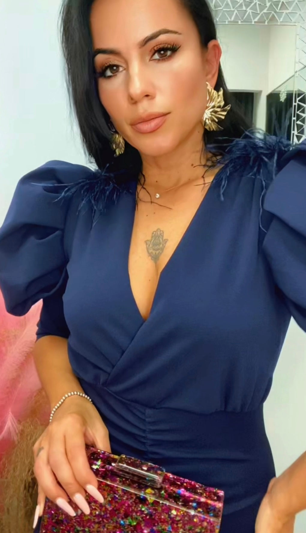 Vestido Bela Azul marino