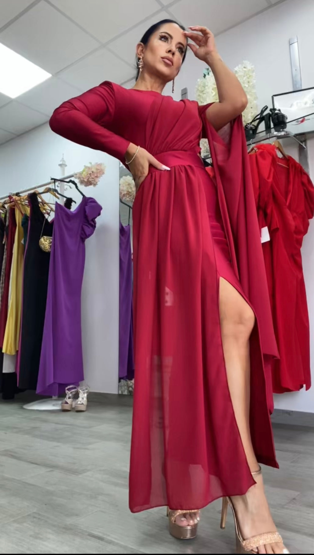 VESTIDO EGIPCIO BURDEOS