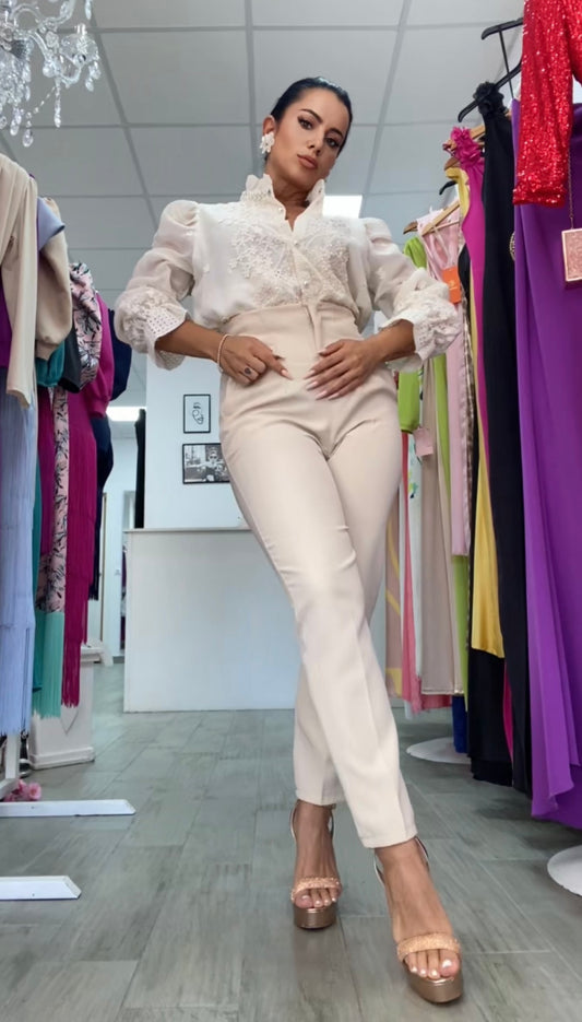 PANTALÓN PINZA BEIGE