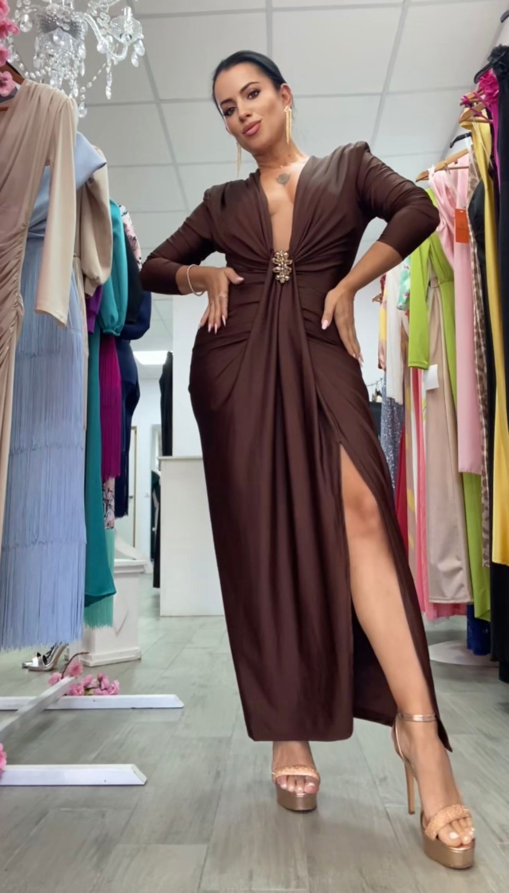VESTIDO TIFANI MARRÓN