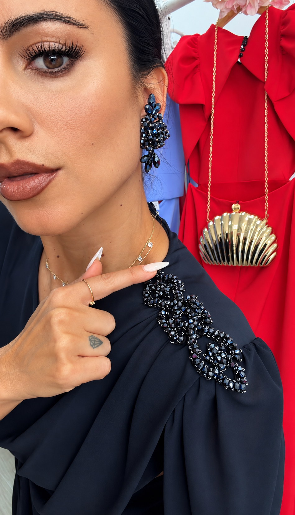 VESTIDO EGIPCIO AZUL MARINO