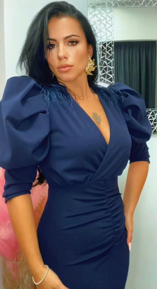 Vestido Bela Azul marino