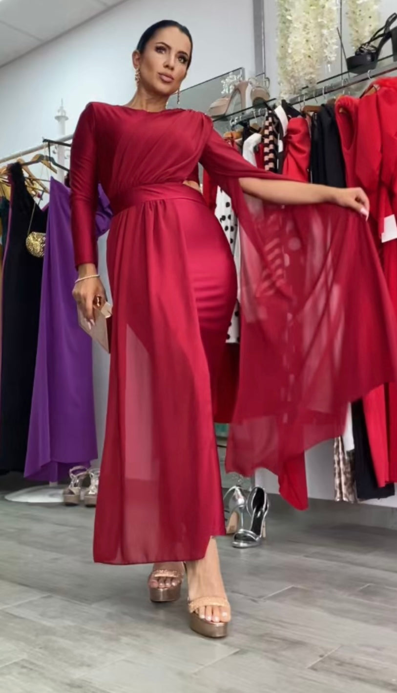 VESTIDO EGIPCIO BURDEOS