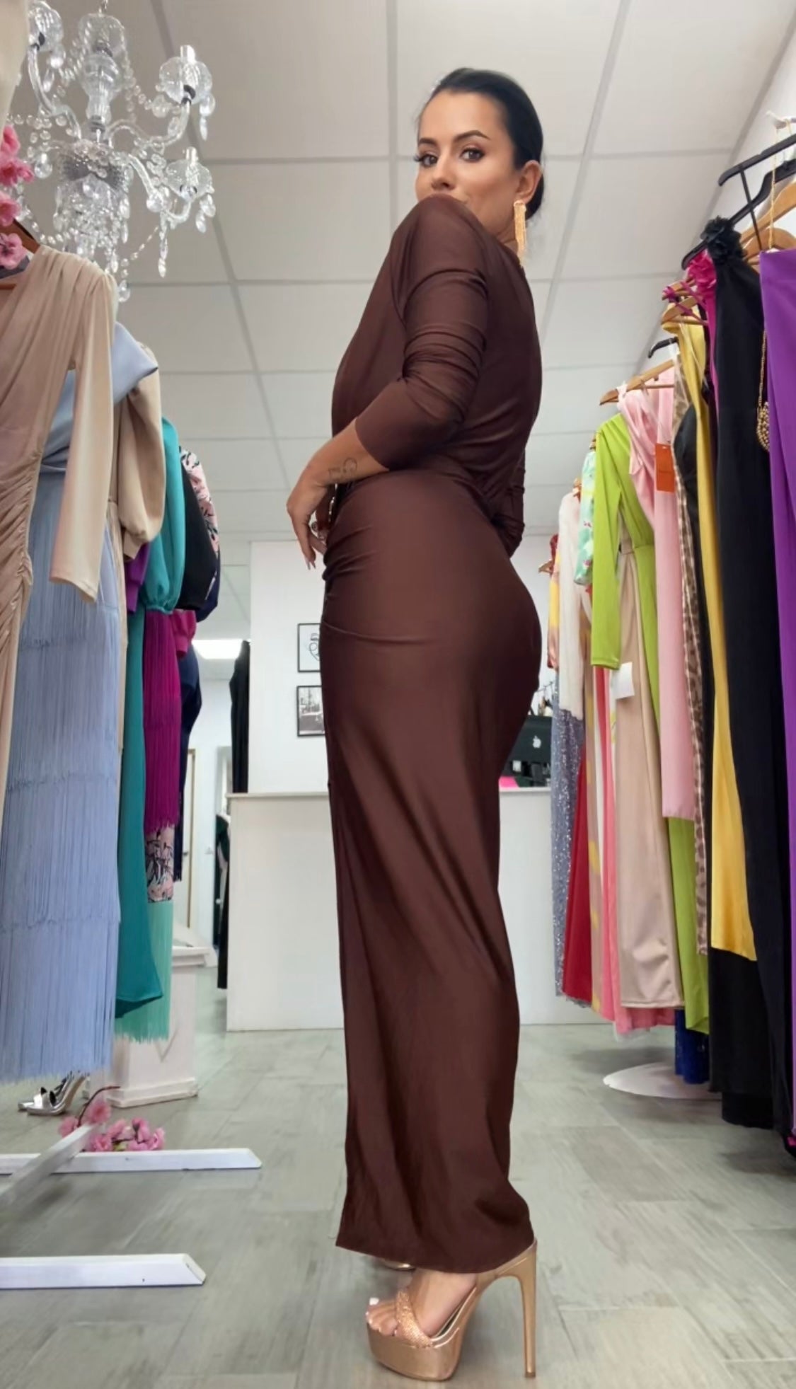 VESTIDO TIFANI MARRÓN