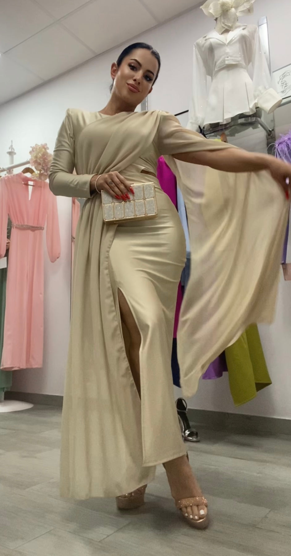 VESTIDO EGIPCIO BEIGE