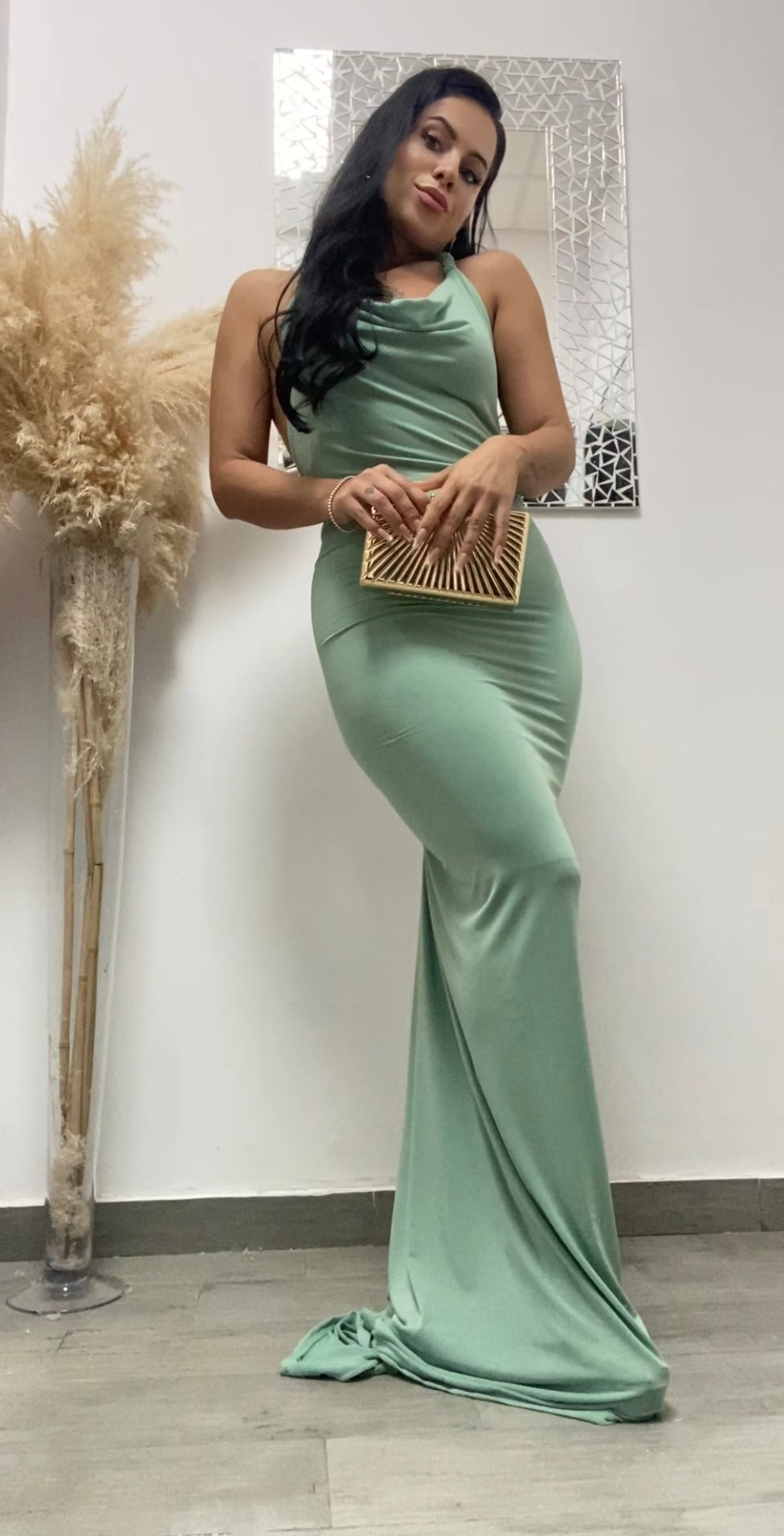 VESTIDO TRENZADO VERDE MENTA