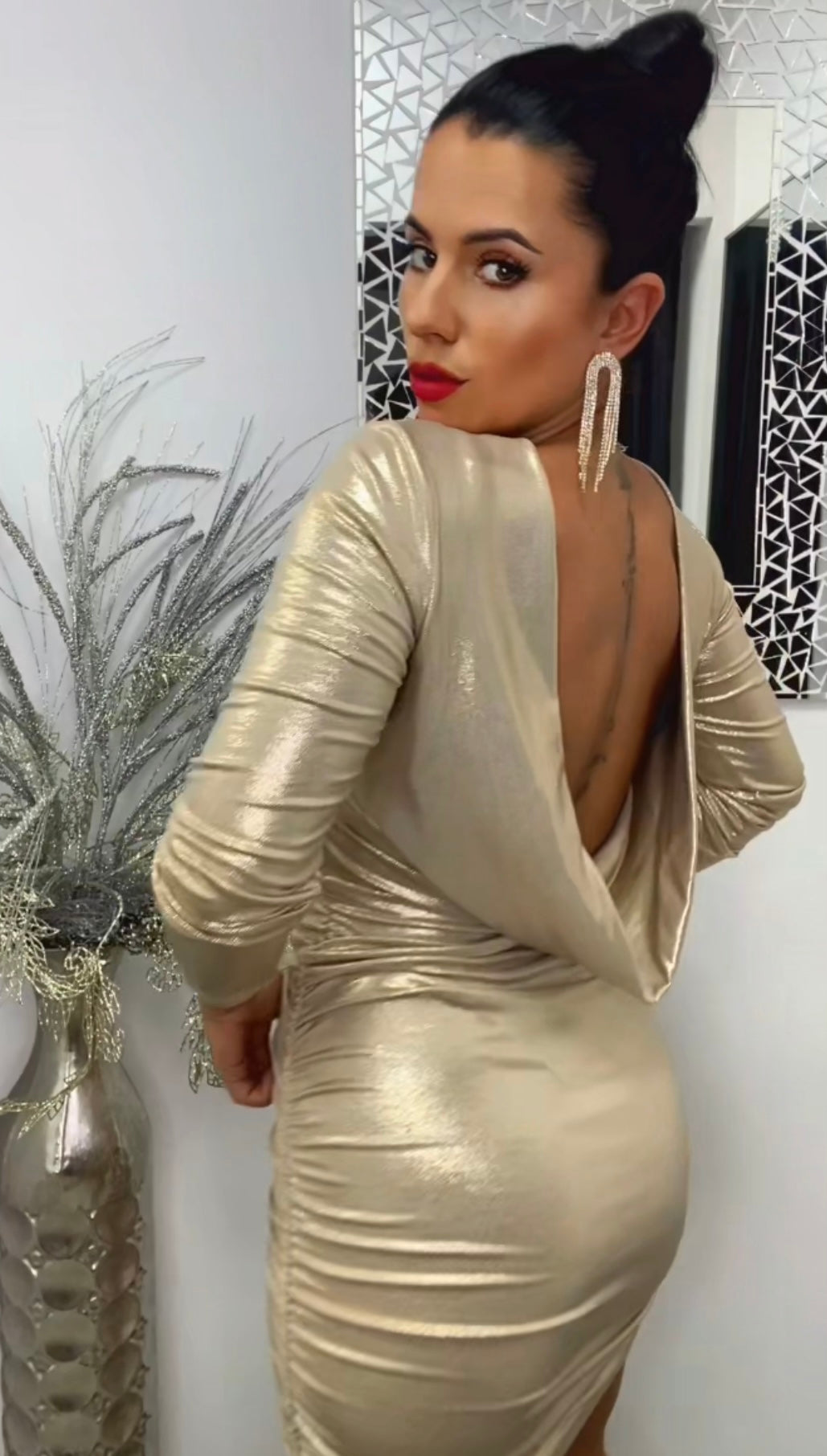 VESTIDO CLAUDIA DORADO