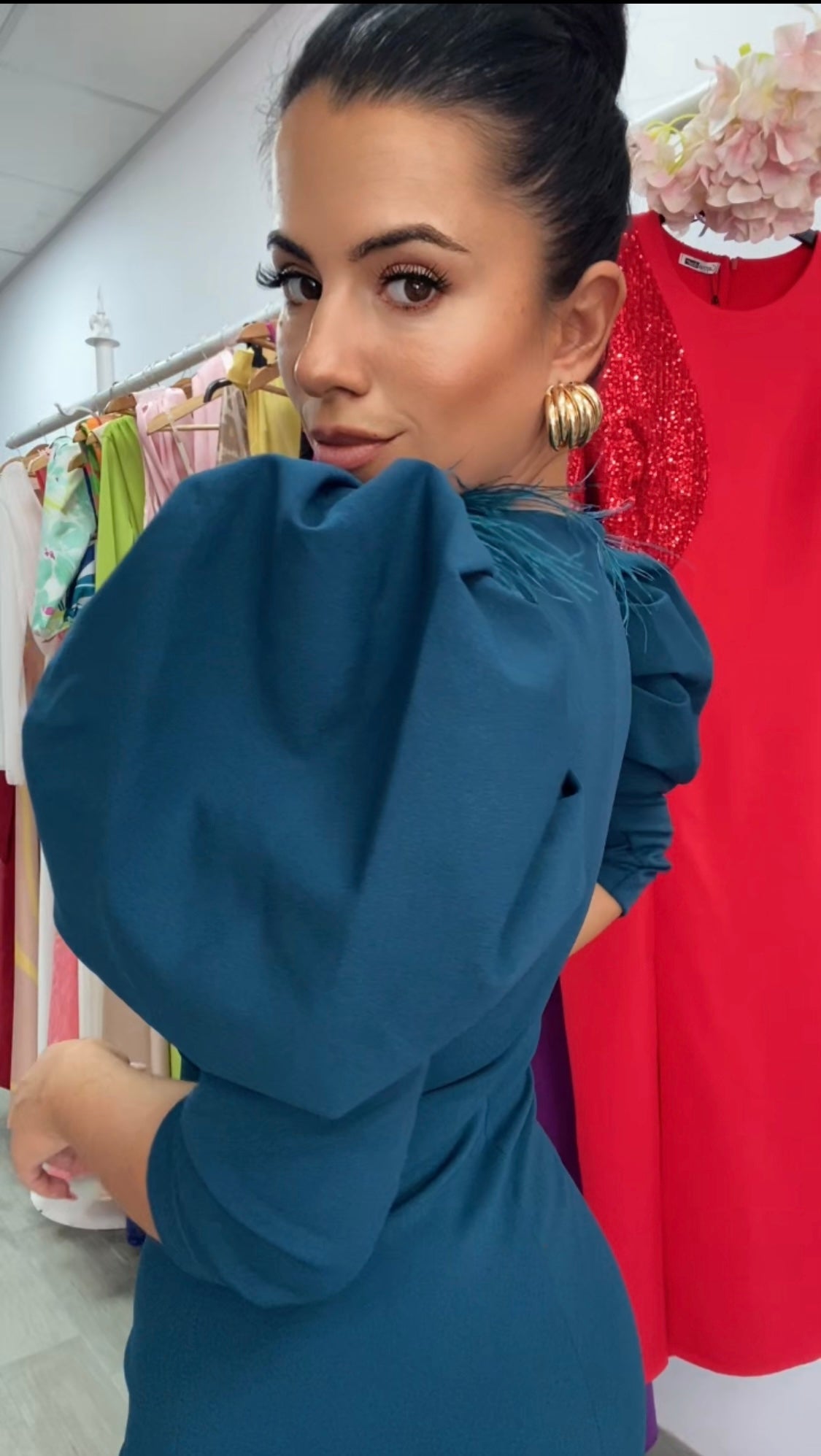 VESTIDO BELA AZUL PETRÓLEO