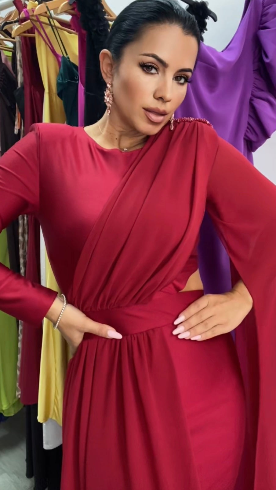 VESTIDO EGIPCIO BURDEOS