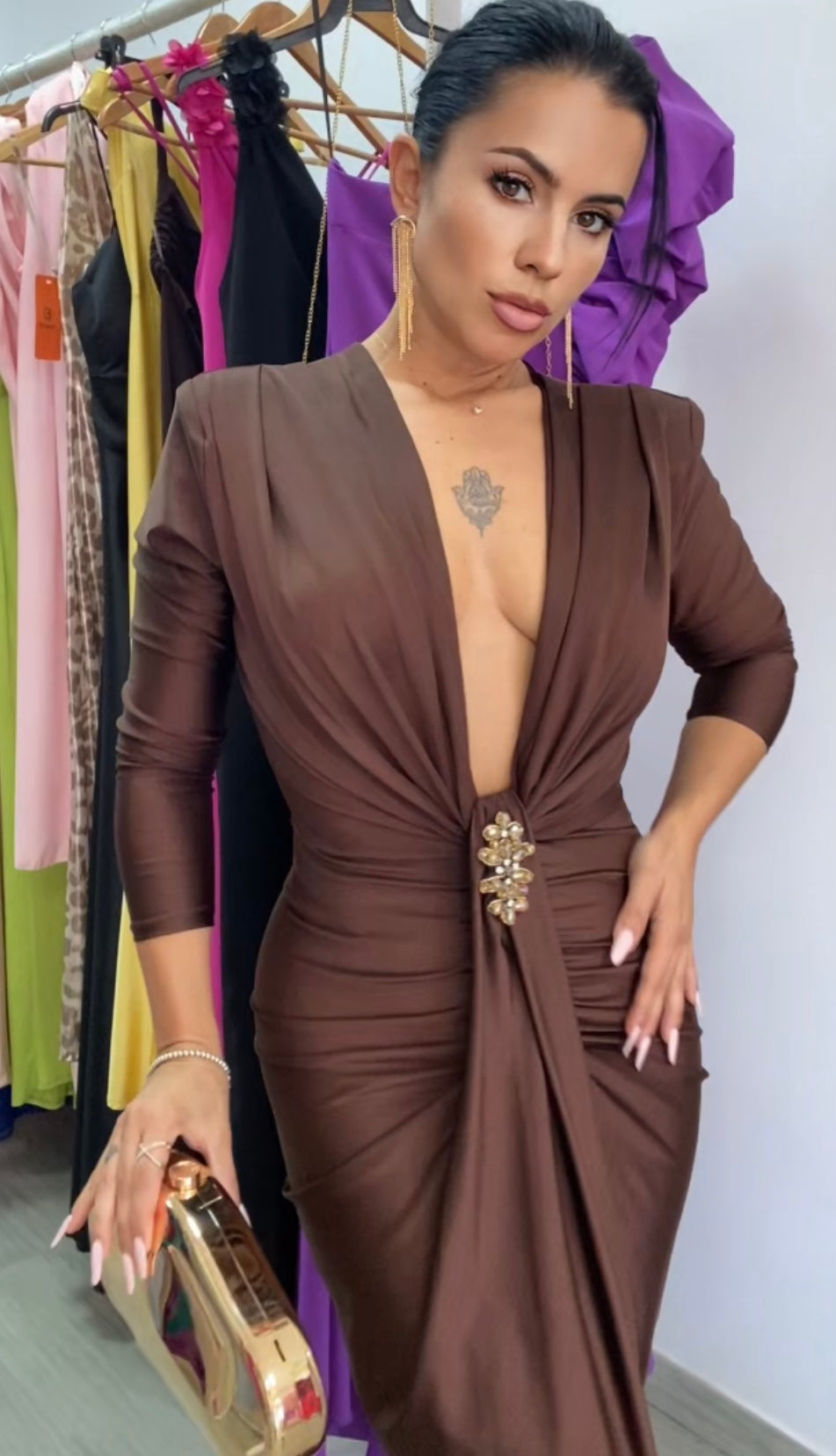 VESTIDO TIFANI MARRÓN