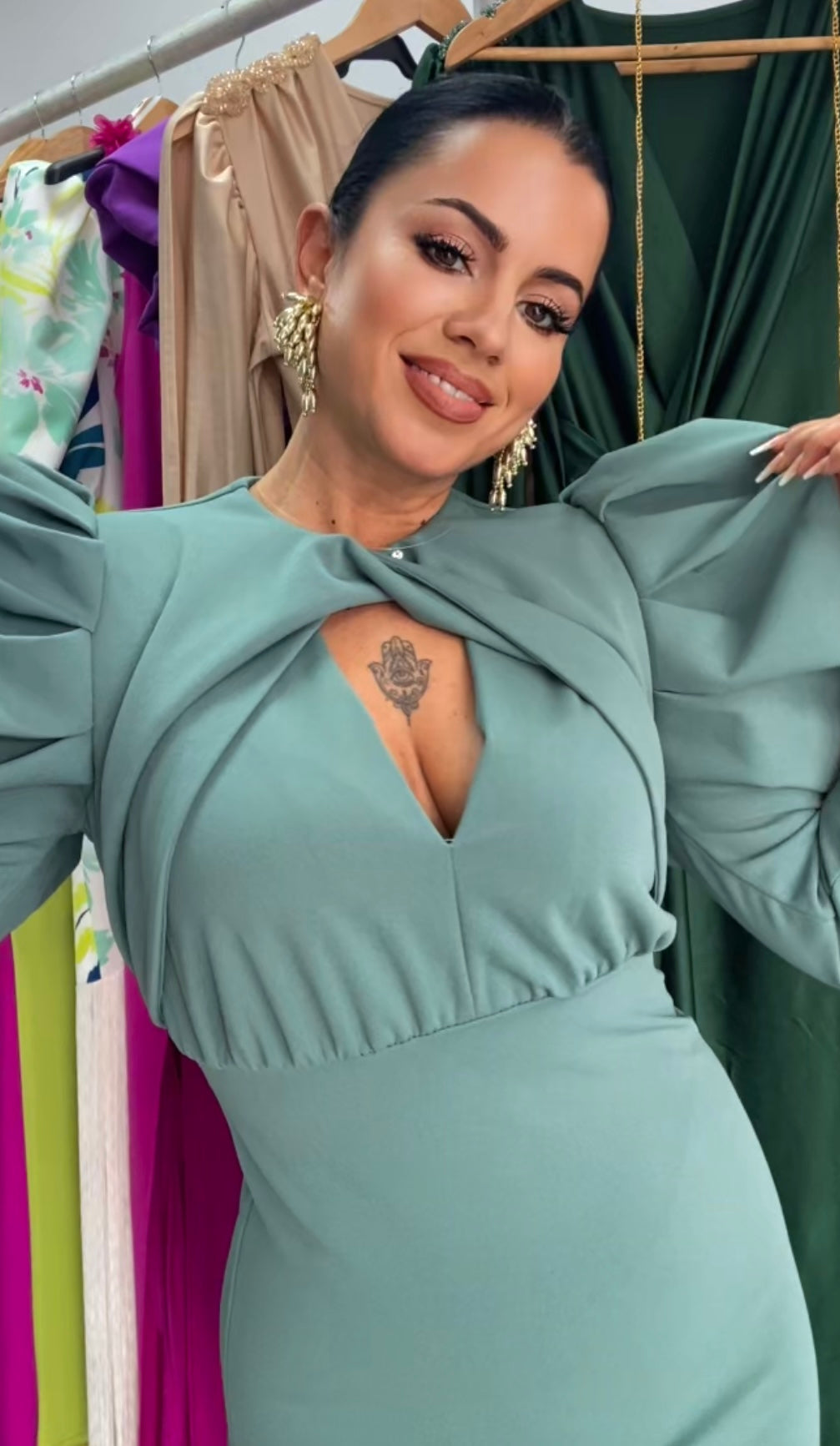 VESTIDO CARLOTA VERDE MENTA