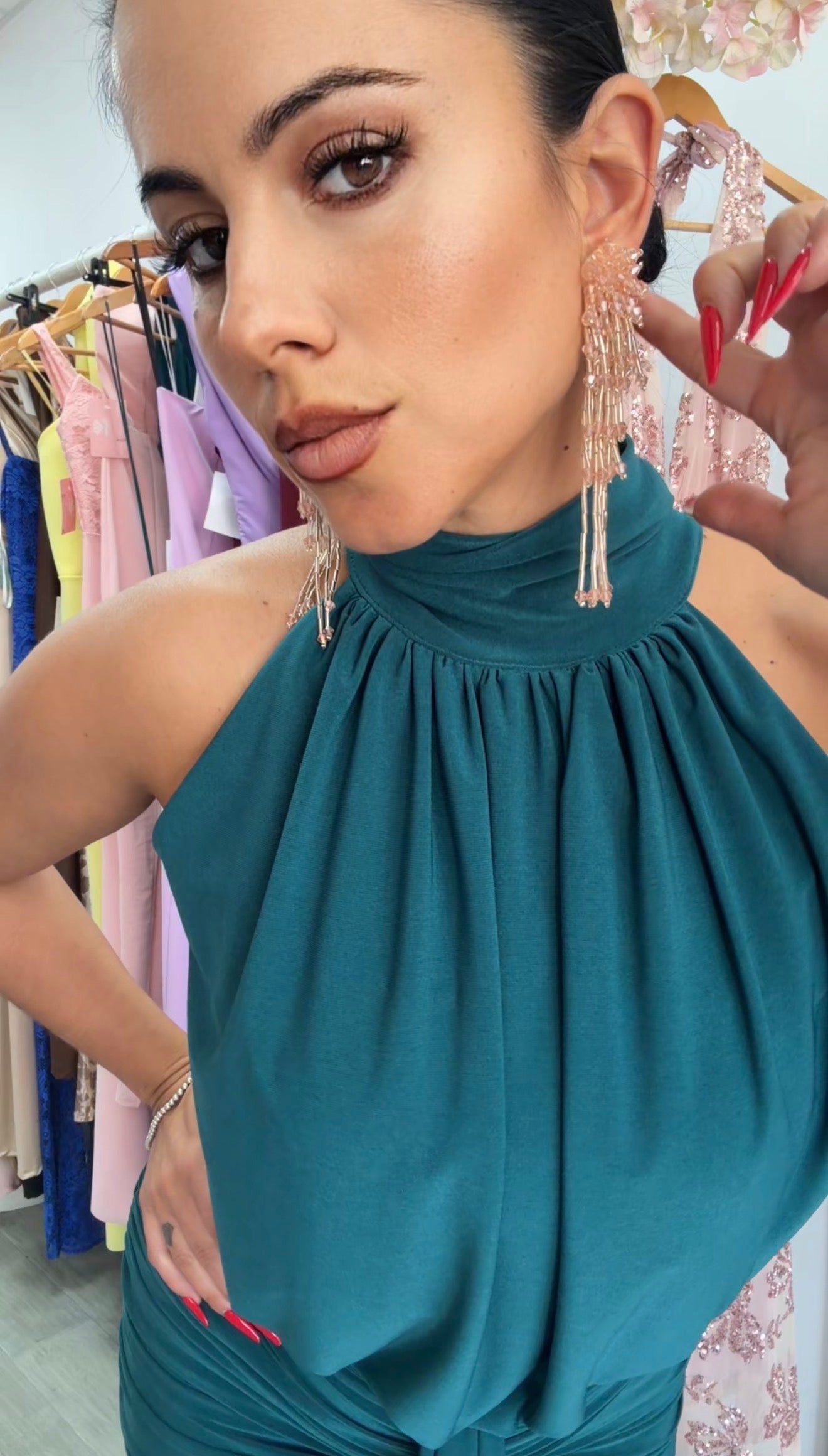 VESTIDO CARMIN VERDE