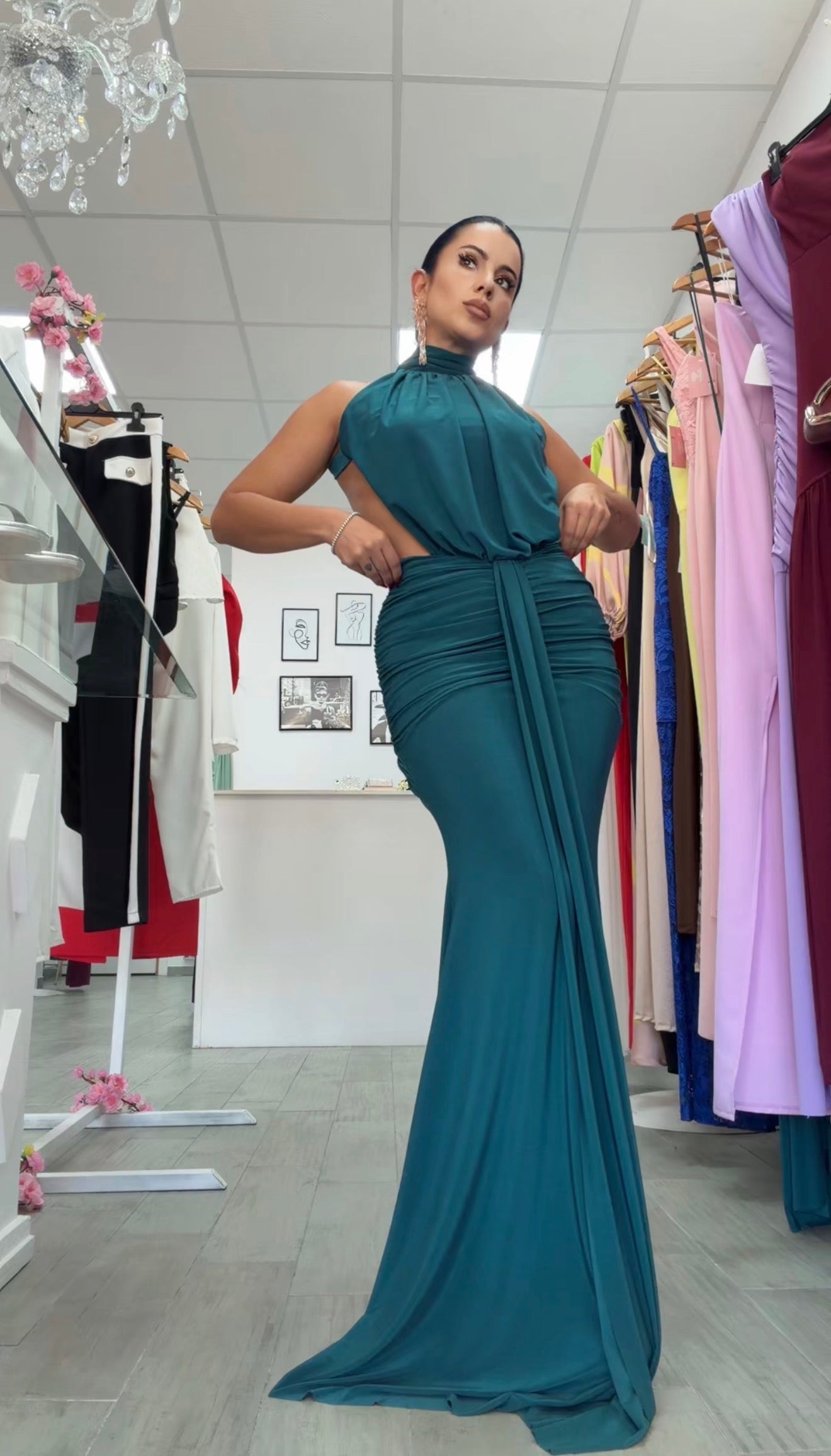 VESTIDO CARMIN VERDE
