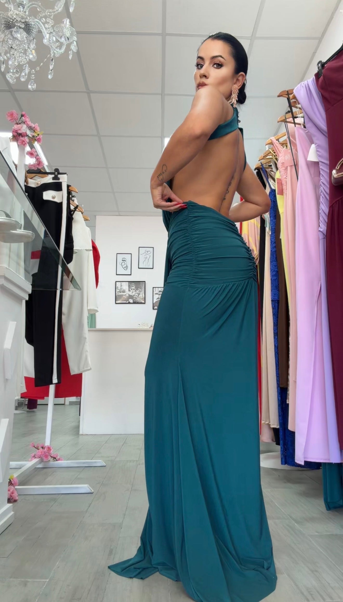 VESTIDO CARMIN VERDE
