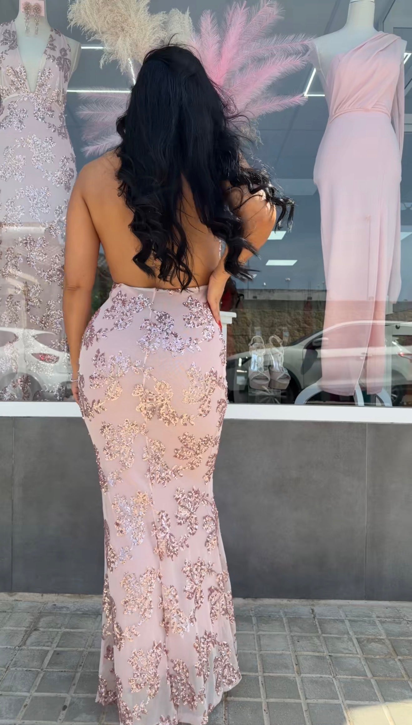 VESTIDO SANTORINI ROSA MAQUILLAJE