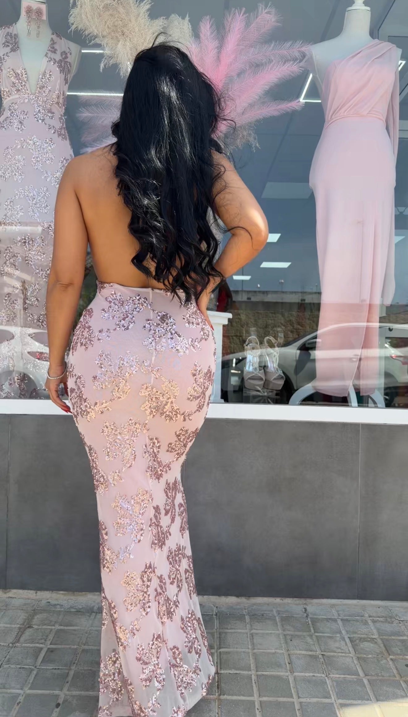 VESTIDO SANTORINI ROSA MAQUILLAJE