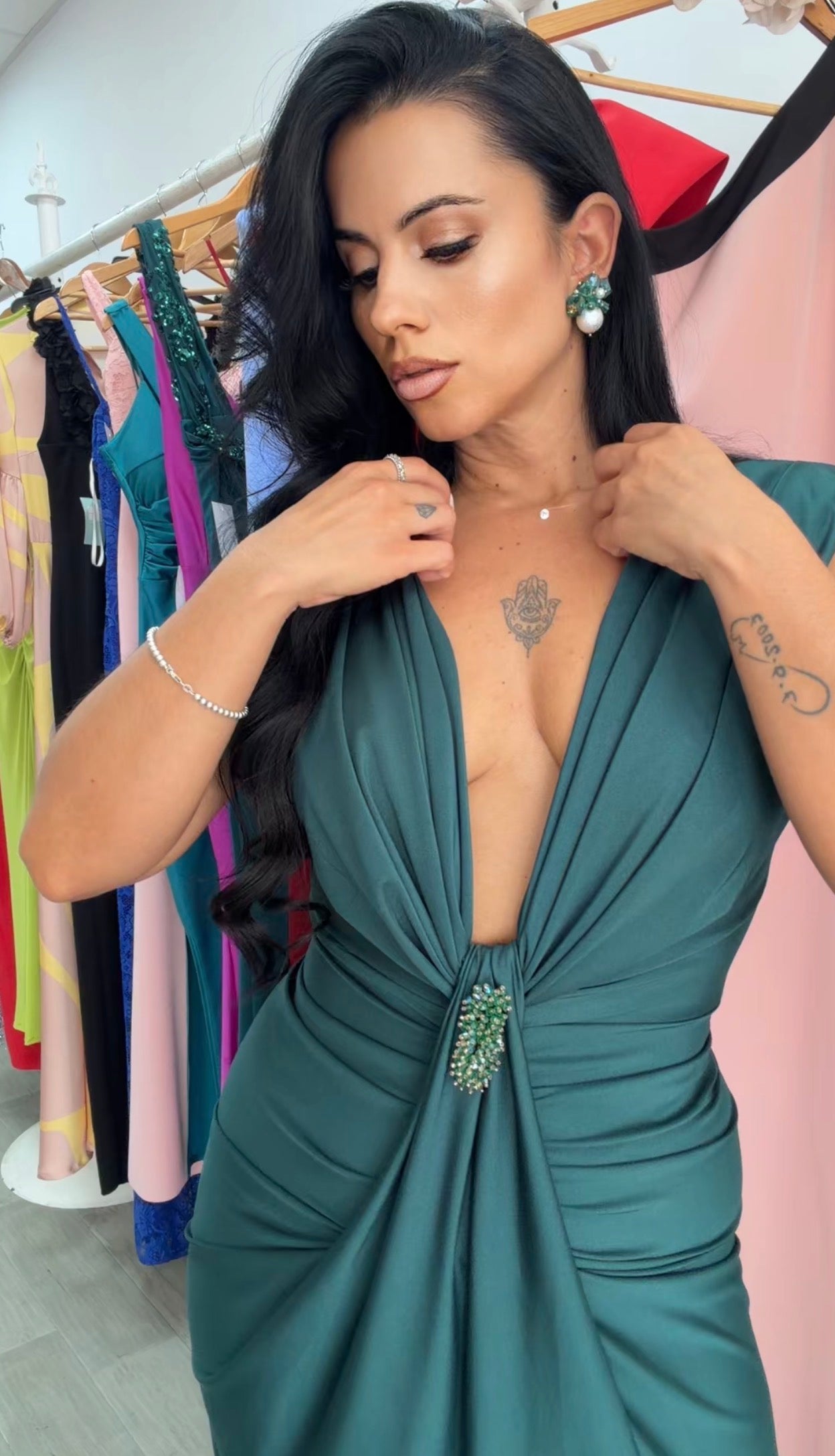 VESTIDO TIFANI VERDE ESMERALDA